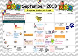 2018-2019 September Calendar 